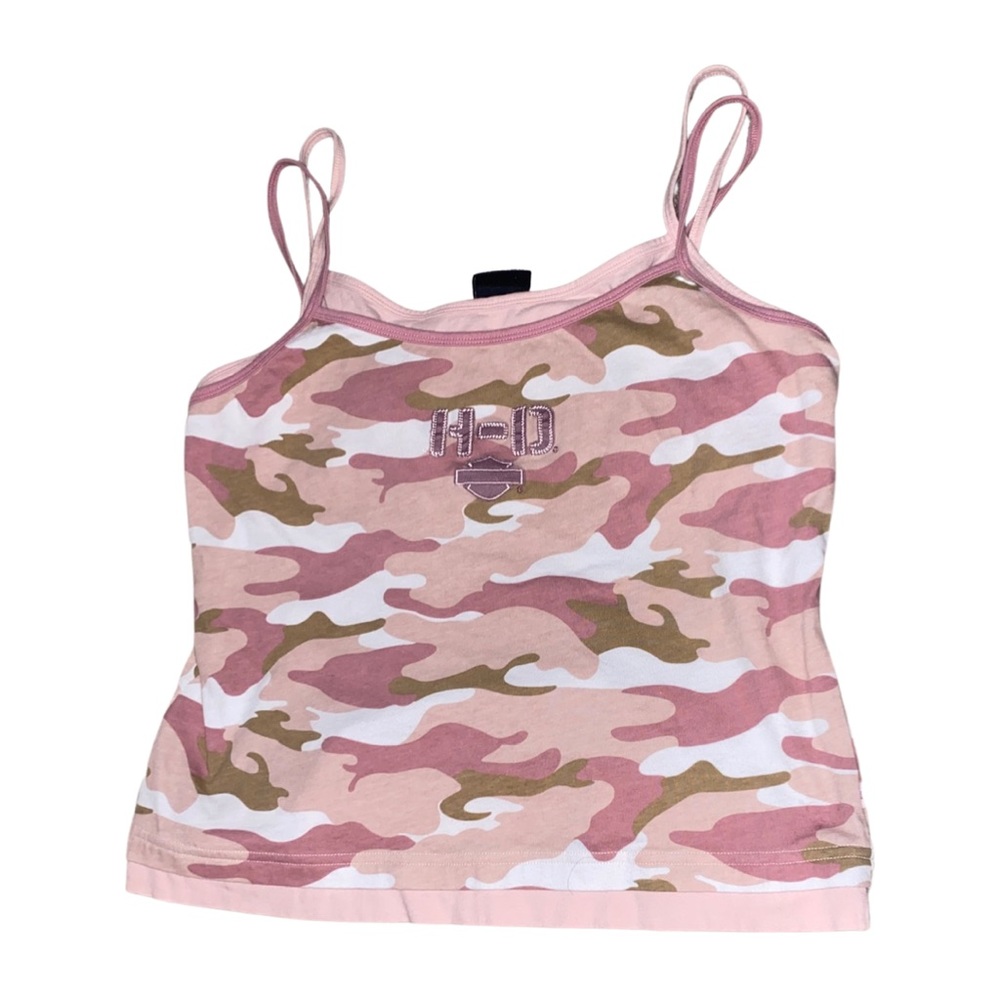 Harley Davidson pink camo tank | built in bra | women’s Harley shirts | Illinois